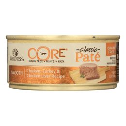 Wellness Pet Products Cat Food - Core Chicken - Turkey and Chicken Liver - Case of 24 - 5.5 oz.